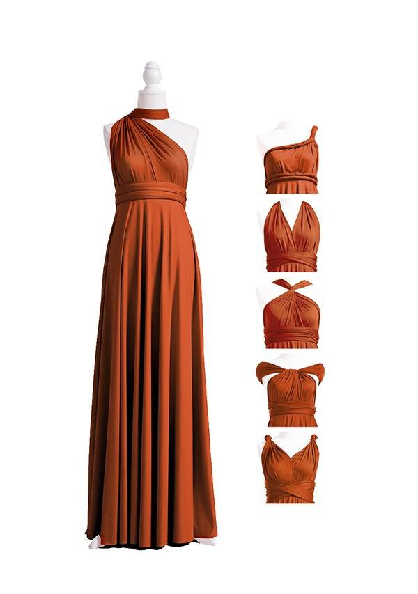 Burnt orange 2024 infinity dress